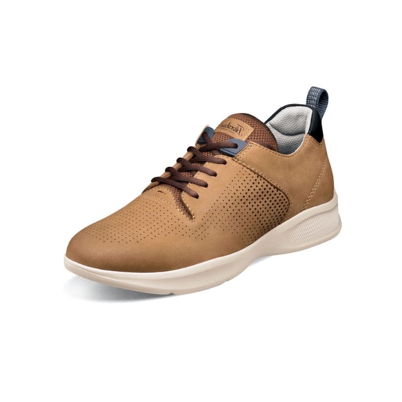 Mens Florsheim Studio Perf Toe Sneaker in Tan Nubuck. 14364 240 main image 7